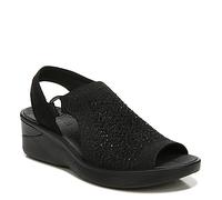 BZees Sandalo con zeppa Star Bright Slingback da donna, nero, 40.5 EU