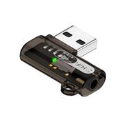 Bziwhniut Adattatore da USB-a a per cuffie da 3,5 mm, lato anteriore nero | per auricolari e altoparlanti ingresso USB-a