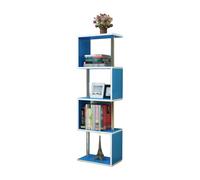 BZJPRFC Libreria Creativa A 4 Ripiani, Contenitore For Libri In Legno, Organizer For Riviste Da Terra, For Soggiorno, Camera Da Letto, Ufficio, Portata 100 Kg(Blue)