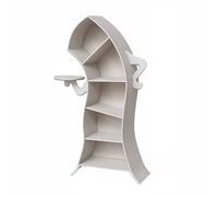 BZJPRFC Libreria Creativa, Contenitore For Libri In Legno A 5 Ripiani, Organizer For Riviste Con Spazio For Riporre Oggetti, For Soggiorno, Camera Da Letto, Ufficio(White)