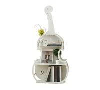 BZJPRFC Libreria Creativa For Bambini, Organizer For Riviste Da Terra, Libreria A Forma Di Chitarra In Acciaio, For Soggiorno, Camera Da Letto E Ufficio(White)