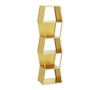 BZJPRFC Libreria Creativa, Libreria Geometrica A 2/3/4 Ripiani, Organizer For Riviste Da Terra, For Soggiorno, Camera Da Letto, Ufficio, Portata 100 Kg(Gold,4-Tier)