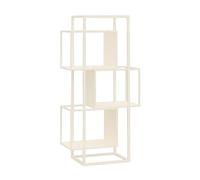 BZJPRFC Libreria Semplice E Creativa, Libreria Geometrica In Acciaio, Organizer For Riviste Da Terra, For Soggiorno, Camera Da Letto E Ufficio, Con Portata Di 100 Kg(White,3-Tier)