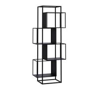 BZJPRFC Libreria Semplice E Creativa, Libreria Geometrica In Acciaio, Organizer For Riviste Da Terra, For Soggiorno, Camera Da Letto E Ufficio, Con Portata Di 100 Kg(Black,4-Tier)