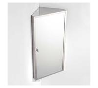 BZJPRFC Mobiletto Angolare Con Specchio, Mobiletto Angolare For Bagno In Acciaio Inox, 3 Ripiani Sospesi, Apertura Da Sinistra A Destra, For Camera Da Letto E Appartamento(Left-hand door)
