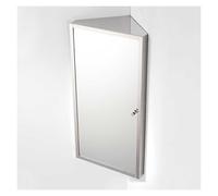 BZJPRFC Mobiletto Angolare Con Specchio, Mobiletto Angolare For Bagno In Acciaio Inox, 3 Ripiani Sospesi, Apertura Da Sinistra A Destra, For Camera Da Letto E Appartamento(Right-hand door)