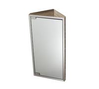 BZJPRFC Mobiletto Angolare Con Specchio, Specchio Da Bagno In Acciaio Inossidabile, Mobiletto Portaoggetti Sospeso A 3 Ripiani, Apertura Da Sinistra A Destra, For Bagno(Left-hand door)