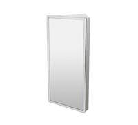 BZJPRFC Mobiletto Angolare For Bagno Con Specchio, Mobiletto A Muro Triangolare, Contenitore A Parete Con Anta,3 Livelli Di Spazio Di Archiviazione(Right-hand door)