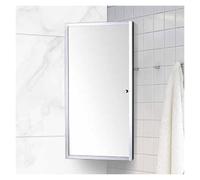 BZJPRFC Mobiletto Angolare For Bagno Con Specchio, Mobiletto Da Parete Triangolare Con Anta, Specchio Argentato HD Con Cornice In Acciaio Inossidabile, Apertura Da Sinistra(Right-hand door)