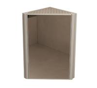 BZJPRFC Mobiletto Angolare For Bagno Con Specchio, Mobiletto Da Parete Triangolare, Specchio Argentato HD Con Cornice In PVC, 2 Ripiani Sospesi, For Piccoli Appartamenti(Color1)