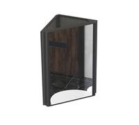 BZJPRFC Mobiletto Angolare For Bagno Con Specchio, Mobiletto Da Parete Triangolare, Specchio Argentato HD Con Cornice In PVC, 2 Ripiani Sospesi, For Piccoli Appartamenti(Black)