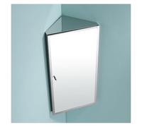 BZJPRFC Mobiletto Angolare For Bagno Con Specchio, Mobiletto Triangolare Da Parete, Specchio HD Con Cornice In Acciaio Inossidabile, 3 Livelli Di Spazio Di Archiviazione(Left-hand door)