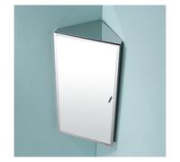 BZJPRFC Mobiletto Angolare For Bagno Con Specchio, Mobiletto Triangolare Da Parete, Specchio HD Con Cornice In Acciaio Inossidabile, 3 Livelli Di Spazio Di Archiviazione(Right-hand door)