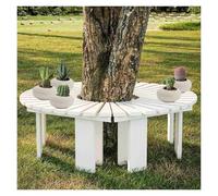 BZJPRFC Panca Rotonda Da Esterno, Seduta Avvolgente In Legno, Sgabello Da Giardino Curvo Decorativo, Facile Da Installare, Forma Estensibile All'infinito, Capacità 400 Kg(White)