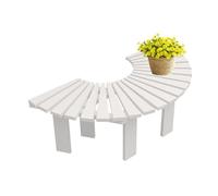 BZJPRFC Panca Semicircolare For Esterni, Sedia Curva In Legno Massello, Portafiori Da Balcone For Cortile, Libera Combinazione Di Forme, Facile Da Installare(White)