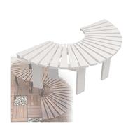 BZJPRFC Panchina Semicircolare For Alberi, Portafiori Da Balcone For Giardino, Sedia Curva In Legno Massello, Decorazione For Mobili Da Esterno, Forma Che Si Estende All'infinito(White)