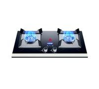 BZJPRFC Piano Cottura A Gas A 2 Fuochi, Bruciatore Wok Ad Alta Potenza da 5,2 KW, Piano Cottura Integrato in Acciaio Inox con Protezione Antispegnimento, Facile da Pulire(LPG)