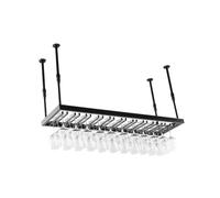 BZJPRFC Scaffale For Vino Sospeso A Soffitto, For In Ferro Montato A Parete Con Altezza Regolabile, For Esposizione Di Liquori Multiuso, Capacità Carico 100 Kg(Black,50x35cm)