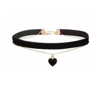 BZKSER 1pcs Collana Donna - Girocollo in Velluto Nero Collana Gotica con Cuore in Velluto Collare Classico Collarino Regolabile a Strati Gioielli Chocker per Donne e Ragazze