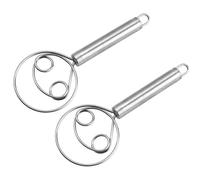 BZKSER Frusta per Pasta - 2 PCS Frusta per Impasto,Frusta per Pane in Acciaio Inossidabile Premium,Frusta per Uova con Manico frullatore Filo in Acciaio Inox per la Produzione di Pane