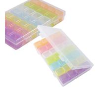 BZKSER Scatole di Immagazzinaggio - 2 PCS scatole portaoggetti per Perline,28 Griglie in plastica,Scatola Stoccaggio Contenitore Removibile Diamante Ricamo,per riporre Gioielli,Anelli,Artigianato