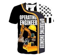 BZNOO Unisex T-Shirt 3D，Maglietta Grafica per Escavatore Unisex Maglietta Estiva Casual Manica Corta novità Magliette Magliette Abbigliamento da Strada per Uomo Donna-5Xl