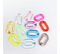 BZSDDY 20 * 32mm 50 pz Anelli di Collegamento Acrilici Ovali Trasparenti Connettori di Collegamento Acrilico Maglie di Catena di Plastica per la Creazione di Gioielli Catena di Borsa Crafting