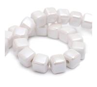 BZSDLD 8mm 20/40 Pezzi Perline di Ceramica Colorate Color Crema Smalto Quadrato Perline di Porcellana quadrate per la Lavorazione del Braccialetto Macrame progetti Fai da Te