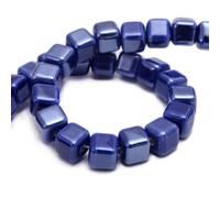 BZSDLD 8mm 20/40 Pezzi Perline di Ceramica Colorate Color Crema Smalto Quadrato Perline di Porcellana quadrate per la Lavorazione del Braccialetto Macrame progetti Fai da Te