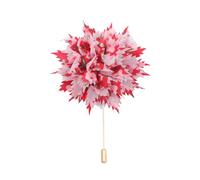 BZSQD 10 * 14 CM 20/10 PZ Camelia Panno Oro Chiffon Fiore Spilla Distintivo con Spilla Oro Fiore Corpetto Fiore di Raso Spilla Spilla Spille