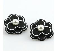 BZSQD 10 pz 25mm Bottoni di Perle di Metallo a Forma di Fiore di Grandi Dimensioni con Gambo di Perle Rosa Bottoni di Perle per Cardigan Bottoni di Perle per Cucito Artigianale