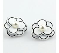 BZSQD 10 pz 25mm Bottoni di Perle di Metallo a Forma di Fiore di Grandi Dimensioni con Gambo di Perle Rosa Bottoni di Perle per Cardigan Bottoni di Perle per Cucito Artigianale