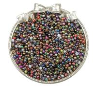 BZSQD 1000PCS 4mm Perline di Vetro Metallizzato sfumato per creazione di Gioielli Perline di Pony Perline di Riso Mini Perline per Braccialetti Perline di Perle Fai da Te