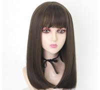 BZSQD 43CM Parrucche nere/marroni fredde per capelli da donna Accessori per capelli per ragazze per feste di viaggio giornaliere Carnevale