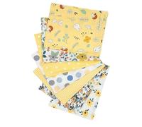 BZSQD 50/25 CM 10/20 Pollici 7 pz/Set Conigli Gialli Tessuto di Cotone Floreale Patchwork Piazze Fascio di Tessuto Tessuto Patchwork Artigianale per Le Ragazze
