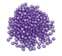 BZSQD 500 Perline con Lettere in Acrilico, Alfabeto Colorato Rotondo e Piatto 4 * 7mm, Perline con Numeri per la Creazione di Gioielli Fai da Te, Progetti per Bambini, Artigianato