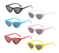 Bztzhm 6 Pezzi Cat Eye Stile Moda Occhiali Retrò, Occhiali da Sole Cateye Retrò, Occhiali da Vista Con Montatura a Specchio, Occhiali da Sole Donna, per Feste a Tema, Abbinamento in Costume, Viaggio