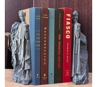 Bzuiawi Fermalibri decorativi, 24,9 cm, in resina, resistente, per biblioteca, ufficio, casa, nero, 2 pezzi
