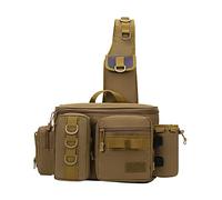 BZVCRTYKL Borsa for attrezzatura da pesca Borsa for il petto Portacanna Borsa a tracolla Organizer Borsa a tracolla Borsa da pesca Borsa da pesca for uomo, donna, Trekking/1179(Color:L Size Khaki)