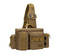 BZVCRTYKL Borsa for attrezzatura da pesca Borsa for il petto Portacanna Borsa a tracolla Organizer Borsa a tracolla Borsa da pesca Borsa da pesca for uomo, donna, Trekking/1179(Color:S Size Khaki)