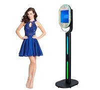 BZYETLP Specchio Photo Booth 13,3" Touch Screen Built-in 1600W HD Camera Portatile Selfie Photo Booth Machine RGB Luci per Festa di Matrimonio Eventi Noleggio Trolley Flight Case (Nero, Specchio Photo