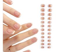 Bzzerumy Unghie artificiali da incollare, set da 24 pezzi, per manicure perfette, per unghie finte, unghie da bacio, corte, ideali per nail art fai da te e applicazioni professionali