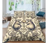 BZZOLASP Rats holding fruitSet Di Copripiumino morbida microfibra 3 Pezzi stampa 3D con cerniera Vintage ornamental copripiumino incluso federe aiosa ultra morbido for ragazze Double（200x200cm）