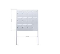C-01 11 Acciaio inox V2A Sistema di cassette per le lettere con piastra di base