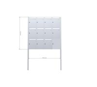 C-01 11 Acciaio inox V2A Sistema di cassette per le lettere per la posa nel calcestruzzo