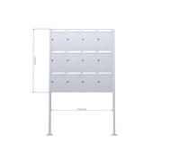 C-01 12 Acciaio inox V2A Sistema di cassette per le lettere con piastra di base