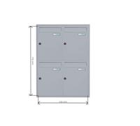 C-01 4 sistema di cassette per le lettere da incasso in acciaio inox V2A