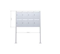 C-01 8 Acciaio inox V2A Sistema di cassette per le lettere con piastra di base