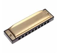 C 10 fori 20 toni armonica diatonica dorata per strumento musicale per studenti con custodia armonica dorata