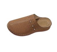 C 85 Scarpe da donna Baotou Pantofole spesse di grandi dimensioni rotonde Baotou Indietro vuoto per il tempo libero pantofole da donna scarpe strisce, marrone, 41 EU